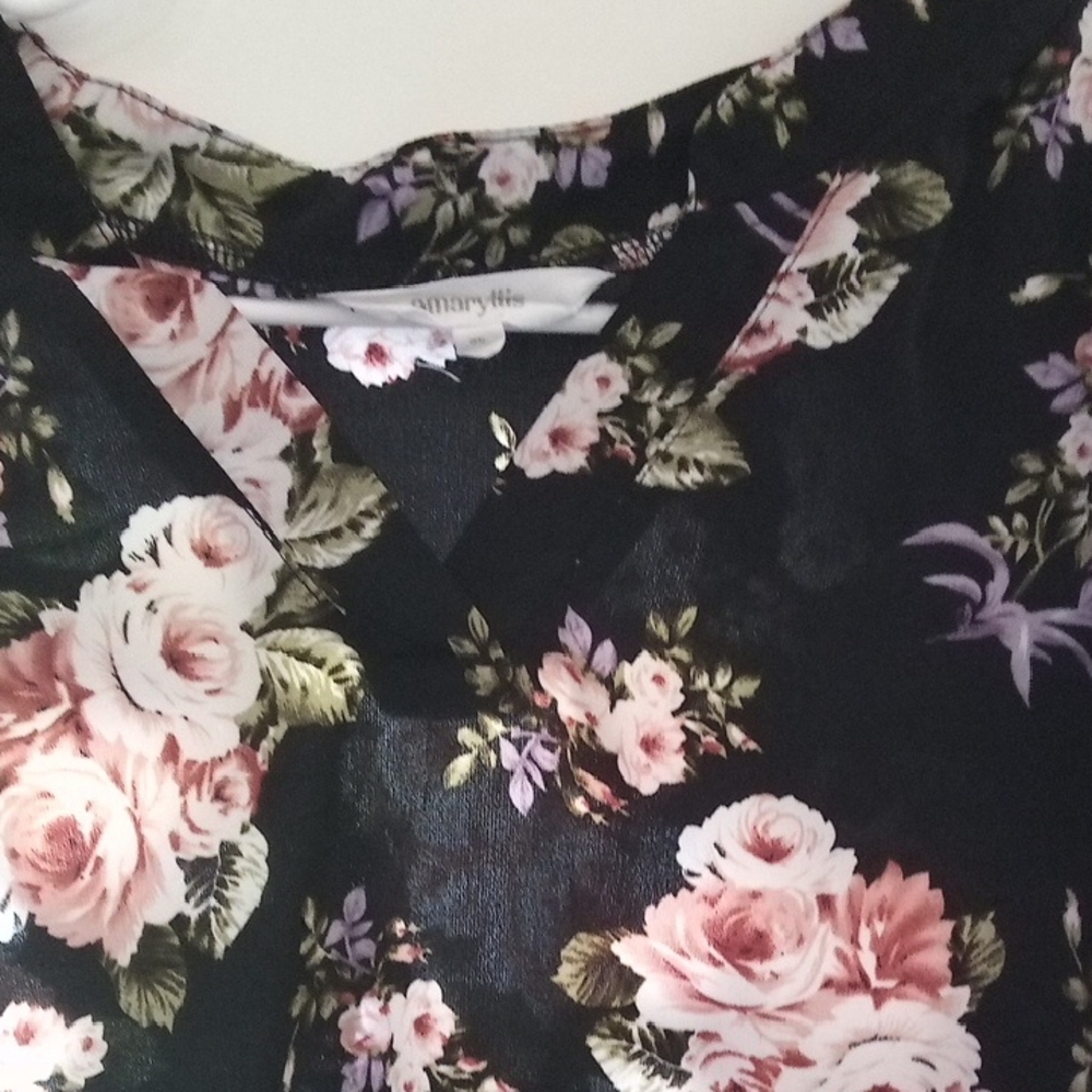 Amaryllis Black Floral Blouse